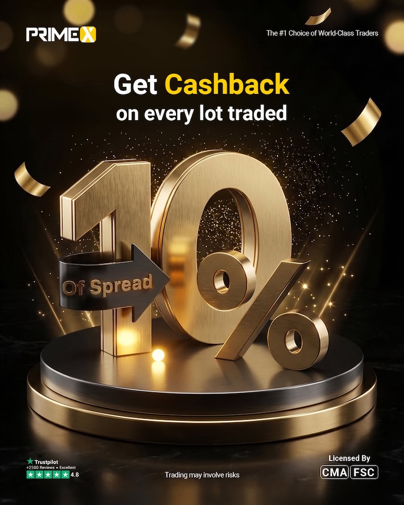 PrimeX Capital Launches 10% Spread Cashback Promotion for Eligible Standard Account Traders