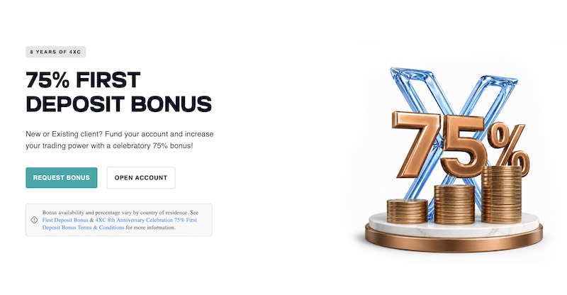 4XC - 75% Deposit Bonus