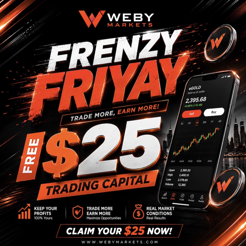 Weby Markets No Deposit Bonus - $25 Welcome Bonus