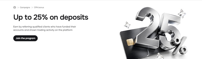 InstaForex CPA Affiliate Program Offers Up to 25% Bonus on Qualified Client Deposits