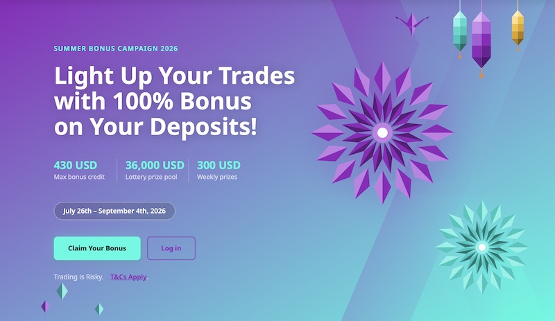 Axiory Launches Summer Bonus Campaign 2026 with 100% Deposit Bonus and USD 36,000 Lottery Pool