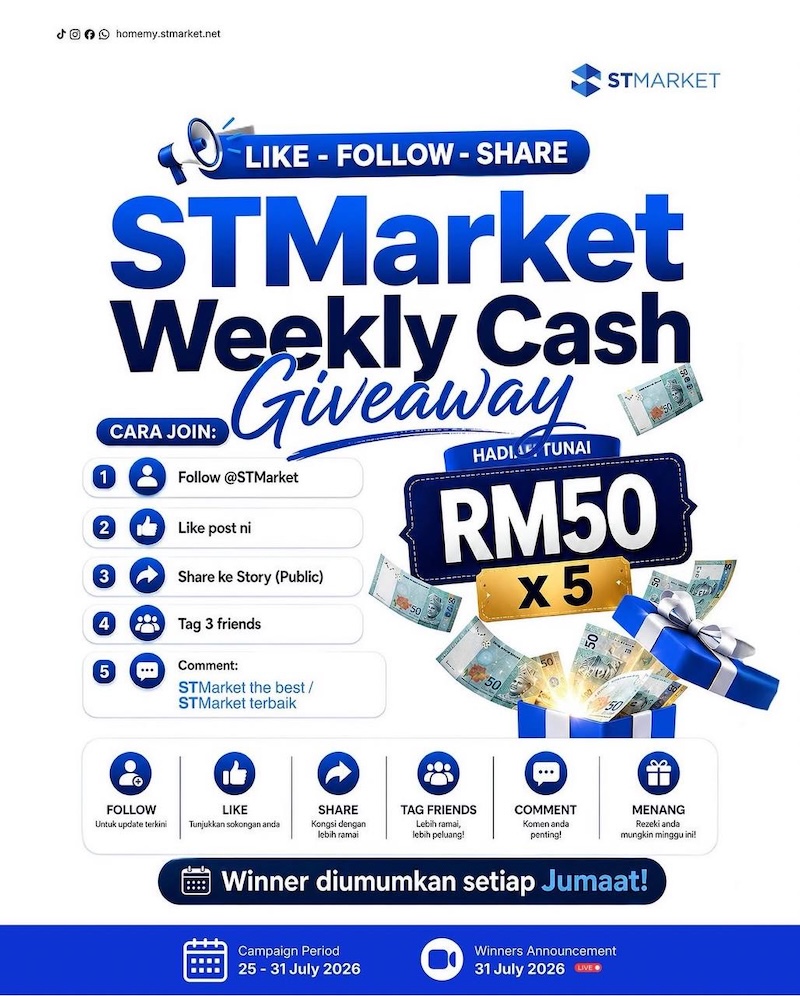 STMarket Launches Weekly Cash Giveaway with RM50 Prizes for Five Winners from July 25–31, 2026