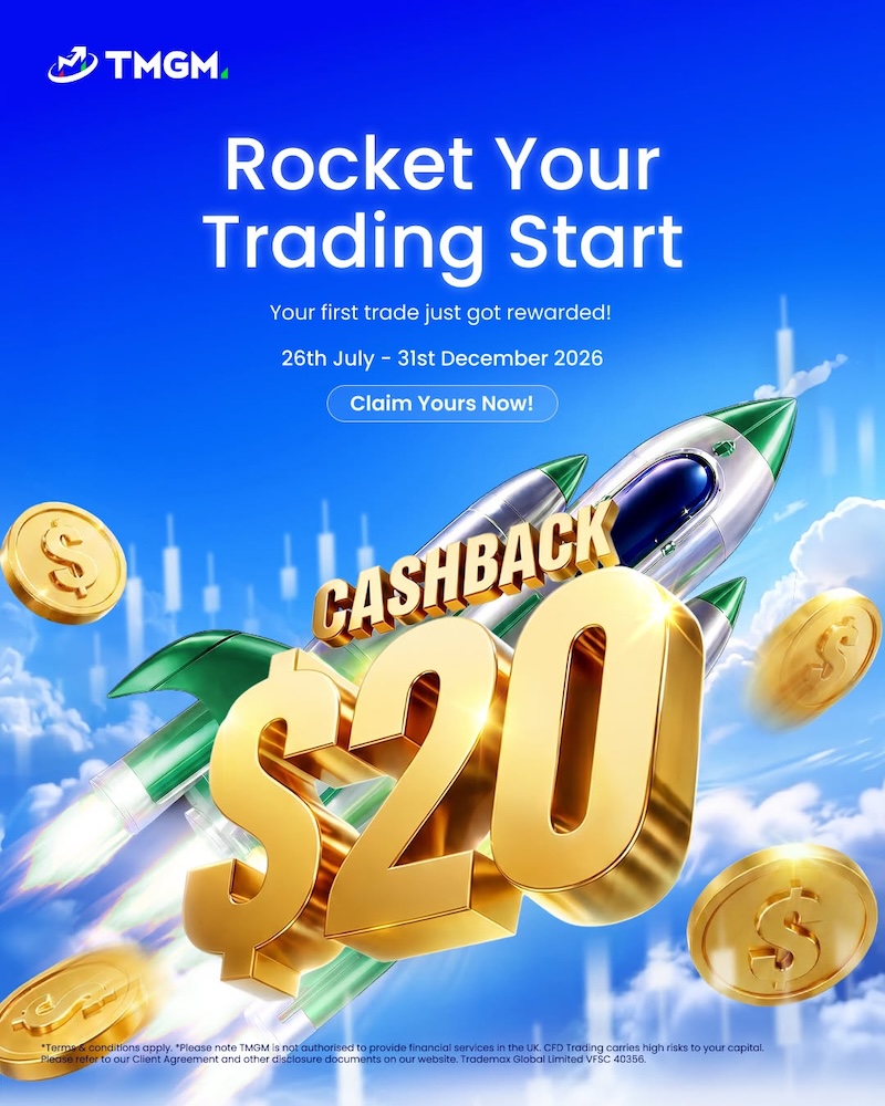 TMGM Launches “Rocket Your Trading Start” Campaign Offering $20 Cashback on First Trade