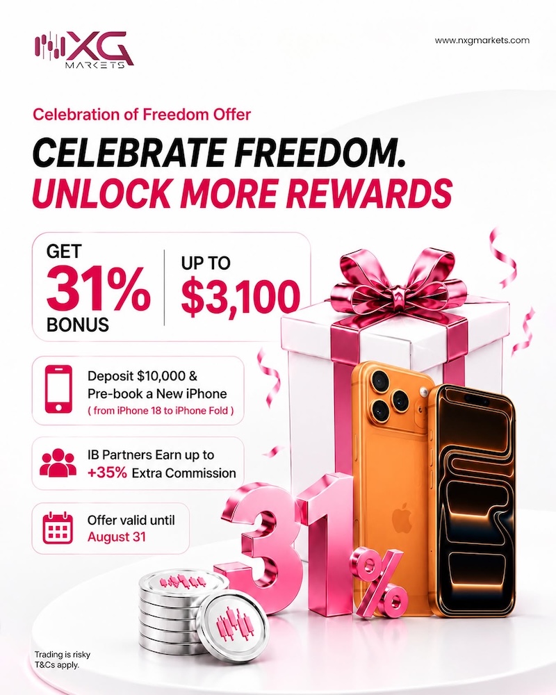 NXG Markets Launches Celebration of Freedom Offer with 31% Deposit Bonus and iPhone Rewards