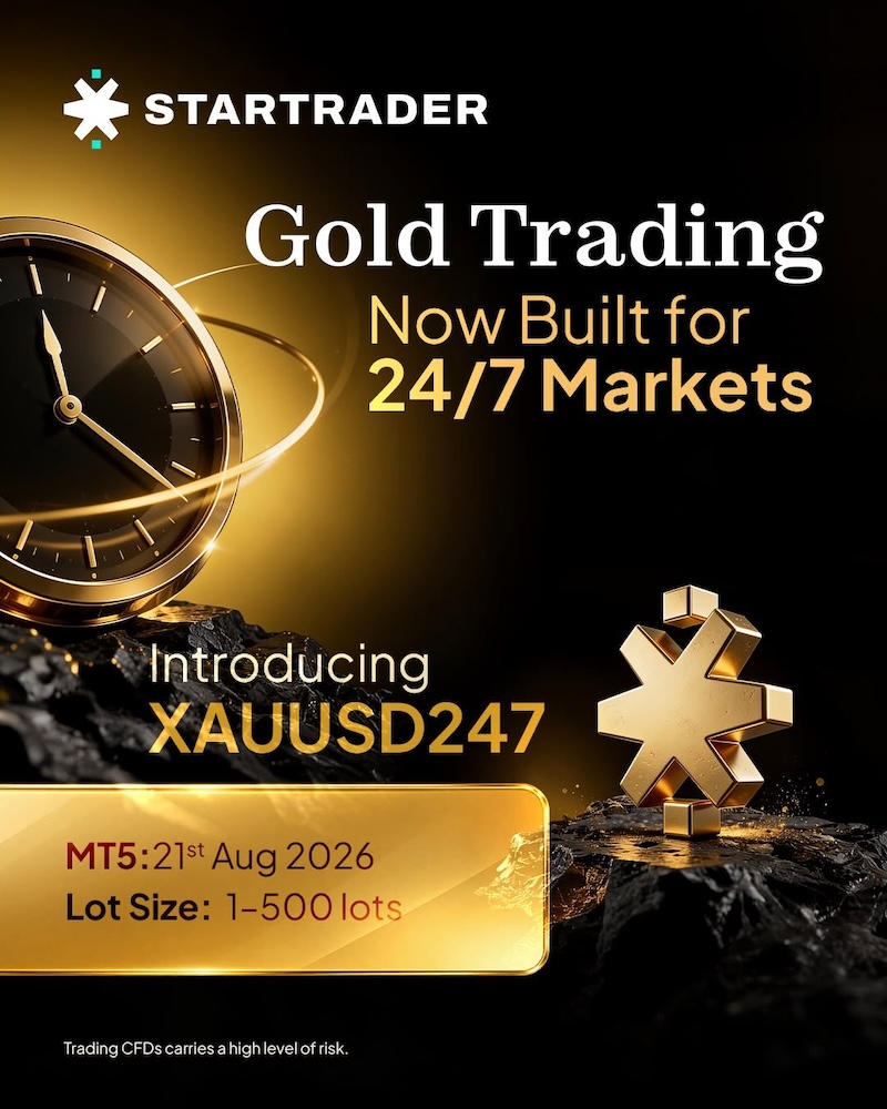STARTRADER Launches XAUUSD247 Gold CFD Promotion With Cashback and Gold Prize Draws