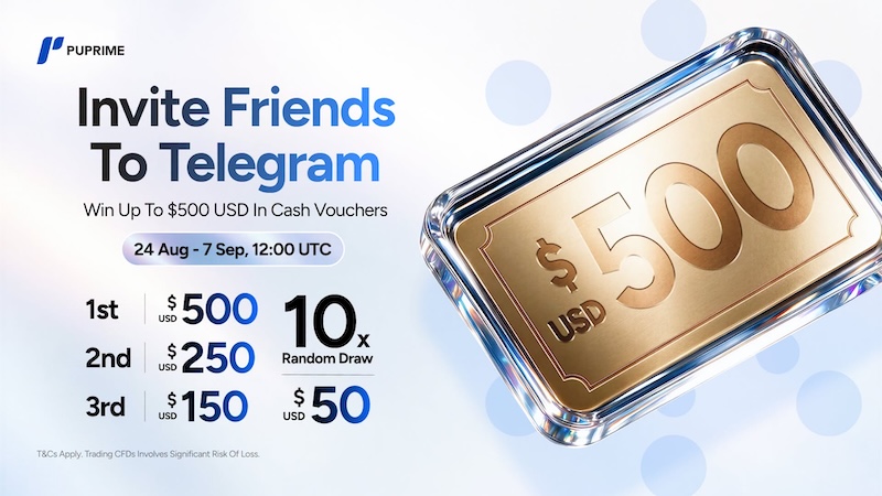 PU Prime Invites Trading Community Members to Telegram Giveaway With Up to $500 USD in Prizes