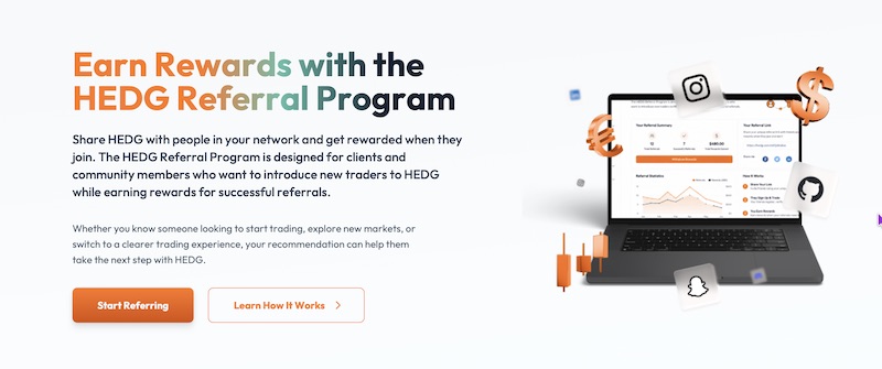 HEDG Referral Program Rewards Clients for Introducing New Traders