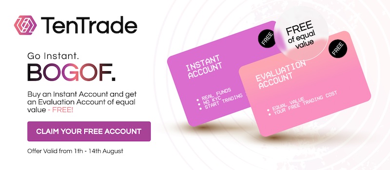 TenTrade Launches Limited-Time BOGOF Promotion with Free Evaluation Account on Every Instant Account Purchase