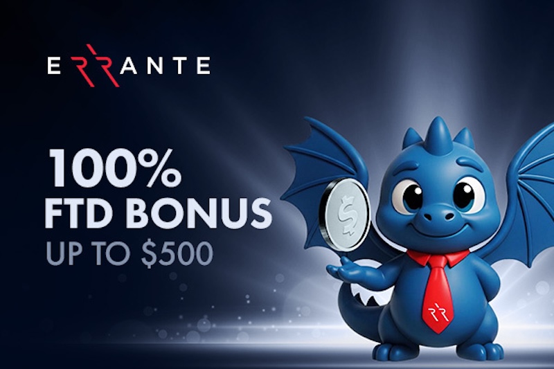 Errante Offers 100% Deposit Bonus Up to US$500 and 50% on Redeposits