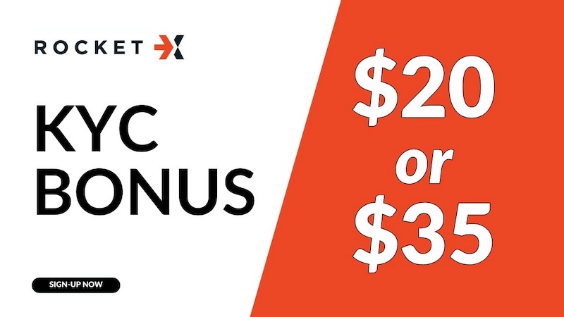 RocketX No Deposit Bonus - $20/$35 KYC Bonus