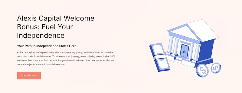 Alexis Capital - 30% Welcome Bonus