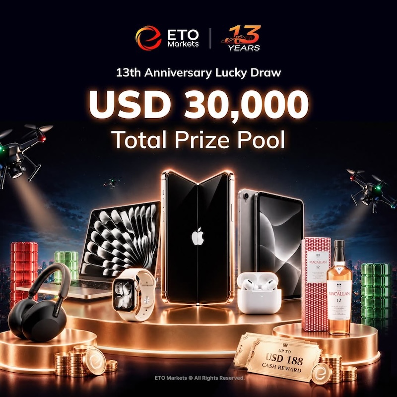 ETO Markets Turns 13 With USD 30,000 Lucky Draw and Guaranteed Rewards