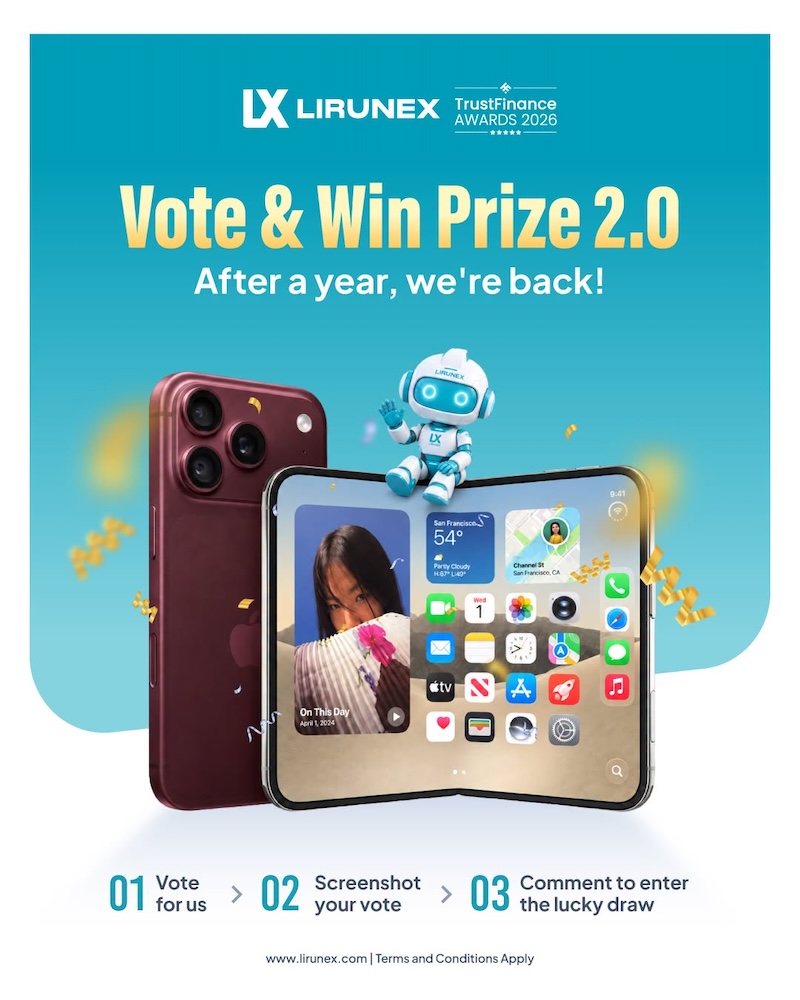 Lirunex Launches Vote & Win 2.0 Campaign for TrustFinance Awards 2026, Featuring iPhone Prizes