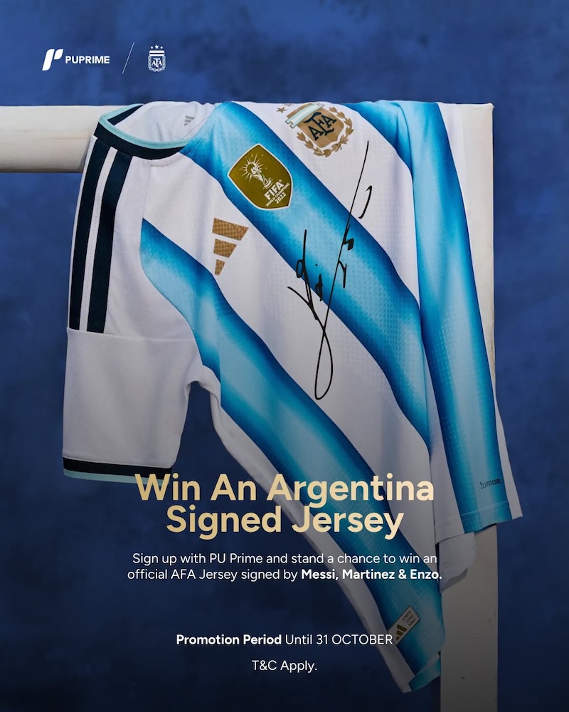 PU Prime Offers Traders a Chance to Win Argentina Signed Jersey Featuring Messi, Martínez and Enzo