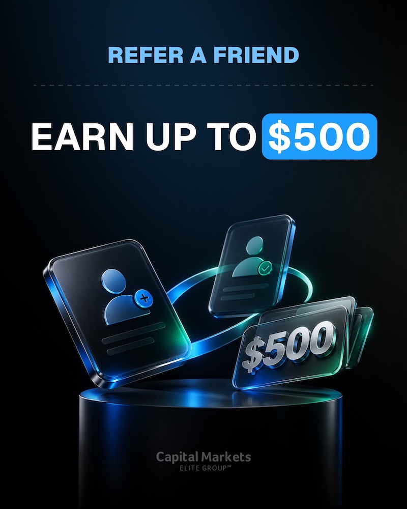Capital Markets Elite Group Launches Refer a Friend Promotion With Up to $500 in Trading Credit