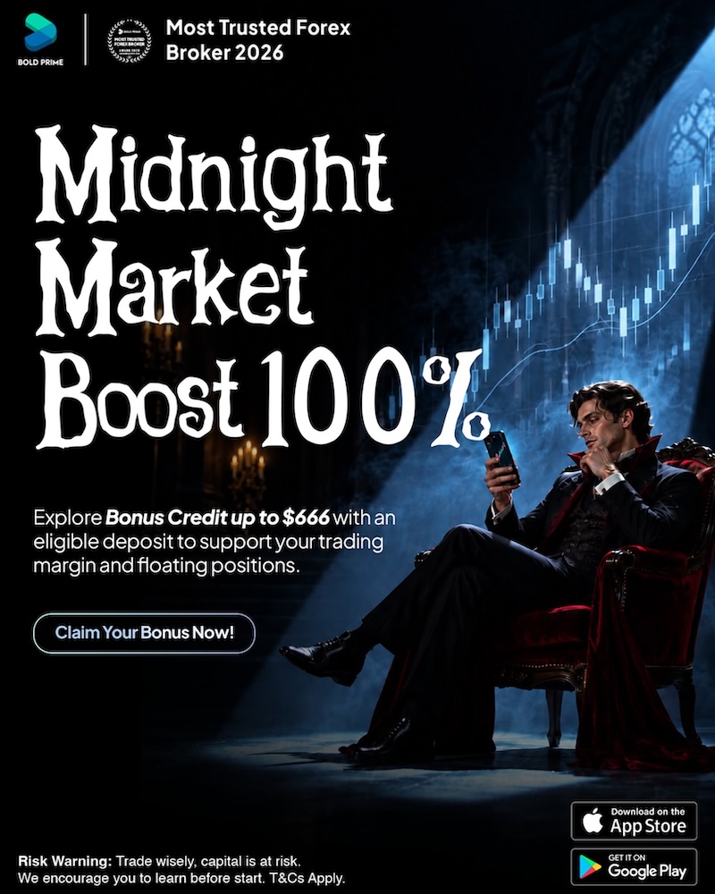 Bold Prime Announces Halloween 100% Deposit Bonus with Up to USD 666 in Trading Credit