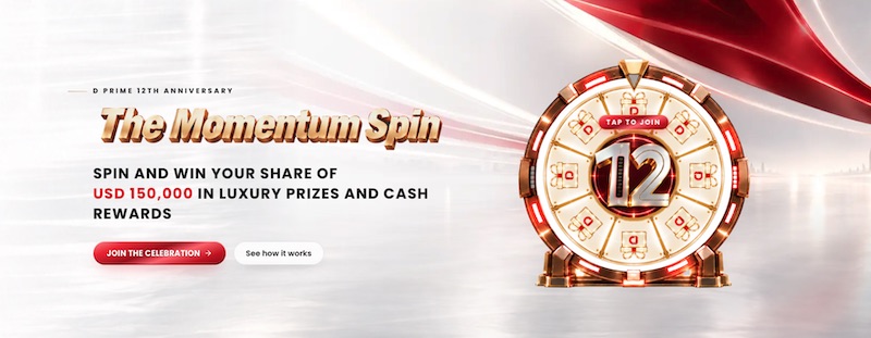 D Prime Celebrates 12th Anniversary With Momentum Spin Campaign Featuring USD 150,000 in Prizes